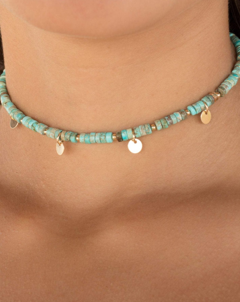 Turquoise Choker ~ Sterling Silver 925 or Gold Filled - Maresia Jewelry