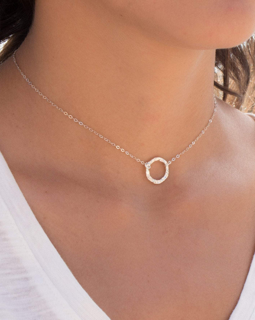 Circle Necklace Choker ~Sterling Silver 925 - Maresia Jewelry