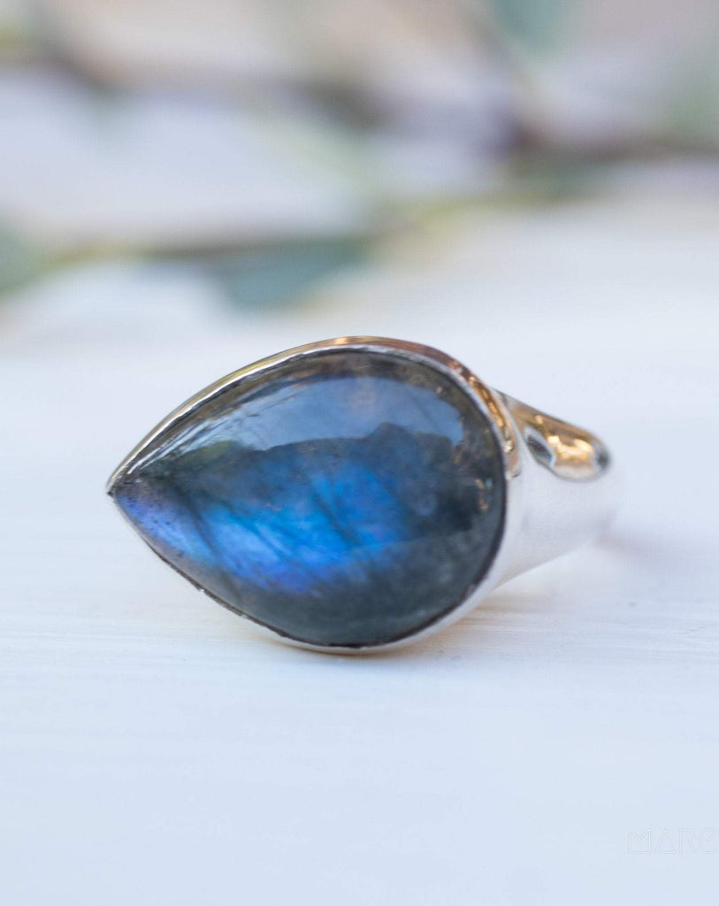 Rainbow Labradorite Ring ~ Sterling Silver 925 ~MR079 - Maresia Jewelry