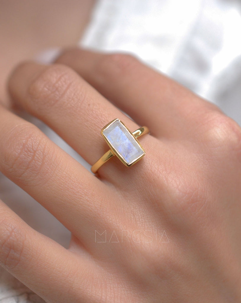 Moonstone Ring ~ 18k Gold Plated ~ MR023 - Maresia Jewelry