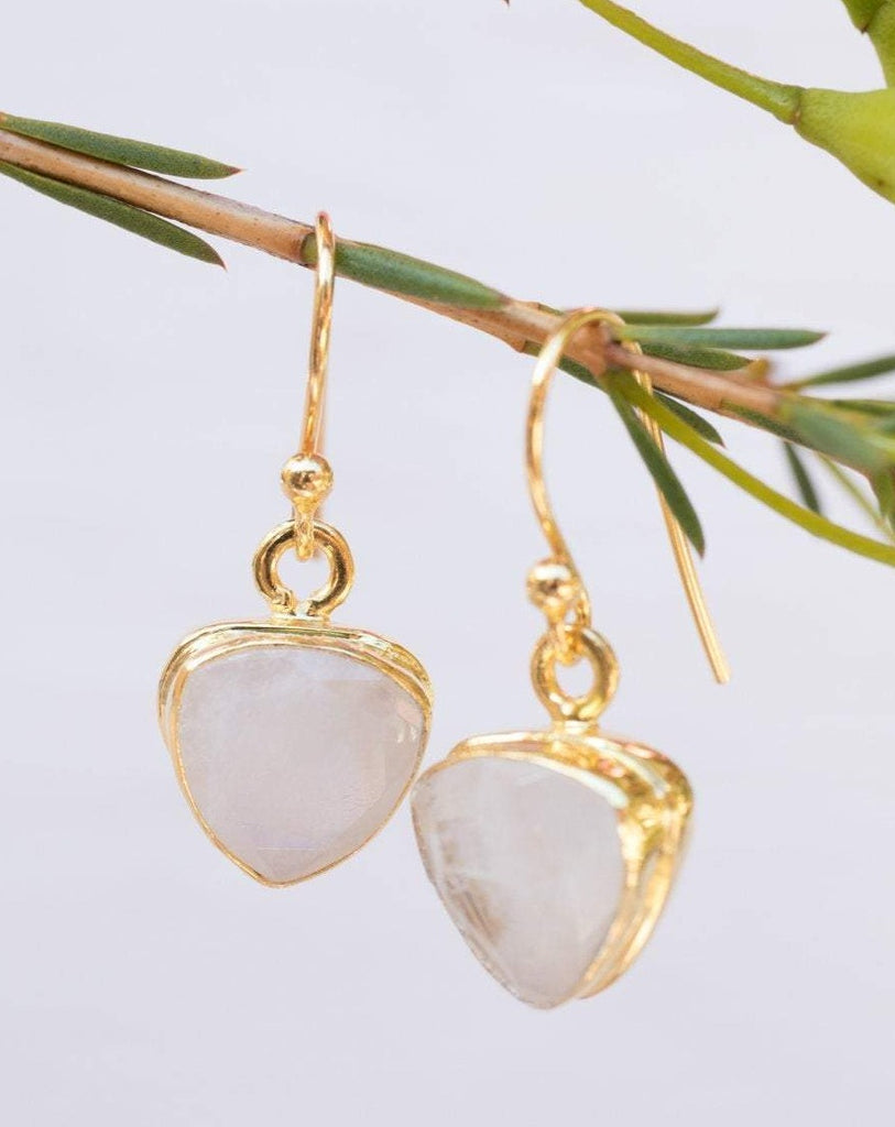 Moonstone Earrings ~ Gold Vermeil  ~ ME116 - Maresia Jewelry