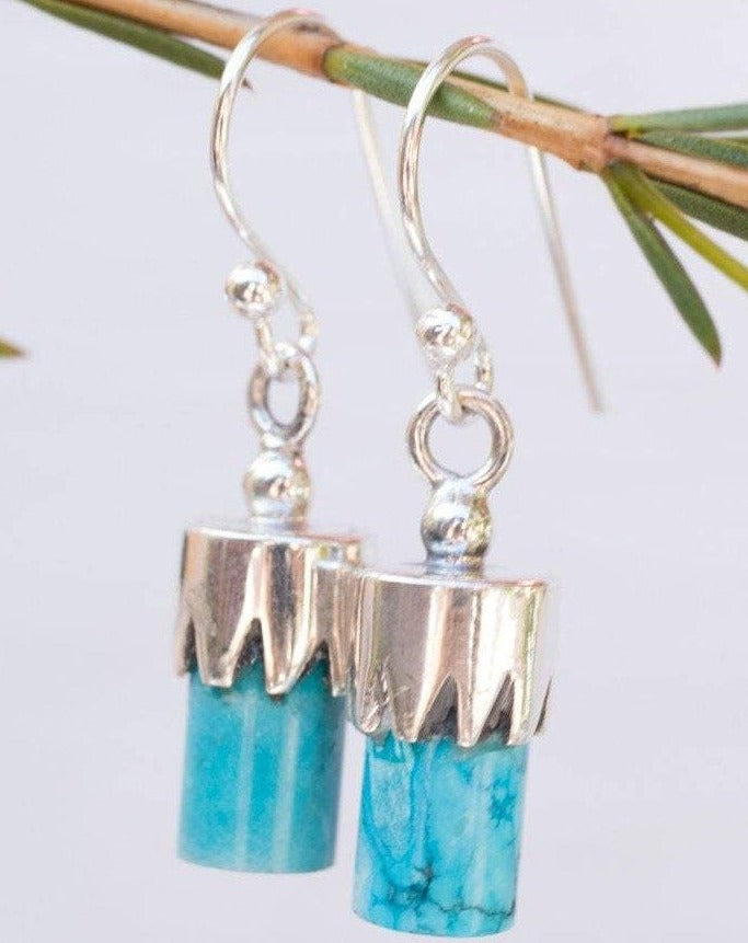 Turquoise Earrings ~ Sterling Silver 925 ~ ME114 - Maresia Jewelry