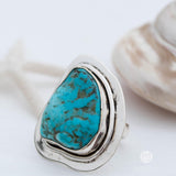 Rough Turquoise Ring ~ Sterling Silver 925 ~ One of a Kind ~ Handmade ~ Statement ~ Jewelry Gift for her~ Boho ~ Hippie ~ Bohemian ~   MR035