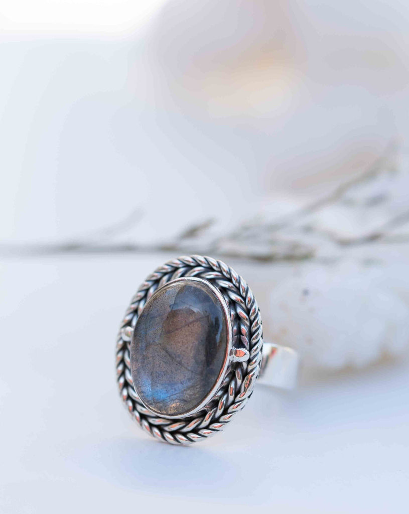 Rainbow Labradorite Ring ~ Gemstone ~ Natural ~Sterling Silver 925 ~ Jewelry ~ Handmade~February Birthstone ~Statement ~Gift ~ MR286