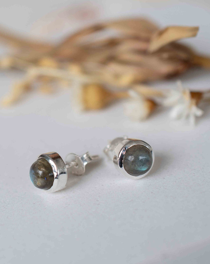 Delicate Labradorite Earrings ~ Sterling Silver 925  ~ Gemstone ~ Post ~ Stud ~Handmade ~ Jewelry ~ Gift For Her ~ Maresia ME063