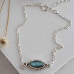 Turquoise, Labradorite, Larimar, Moonstone and Aqua Chalcedony Bracelet ~ Sterling Silver 925 ~Handmade ~Hippie ~Bohemian  ~Stackable MB0