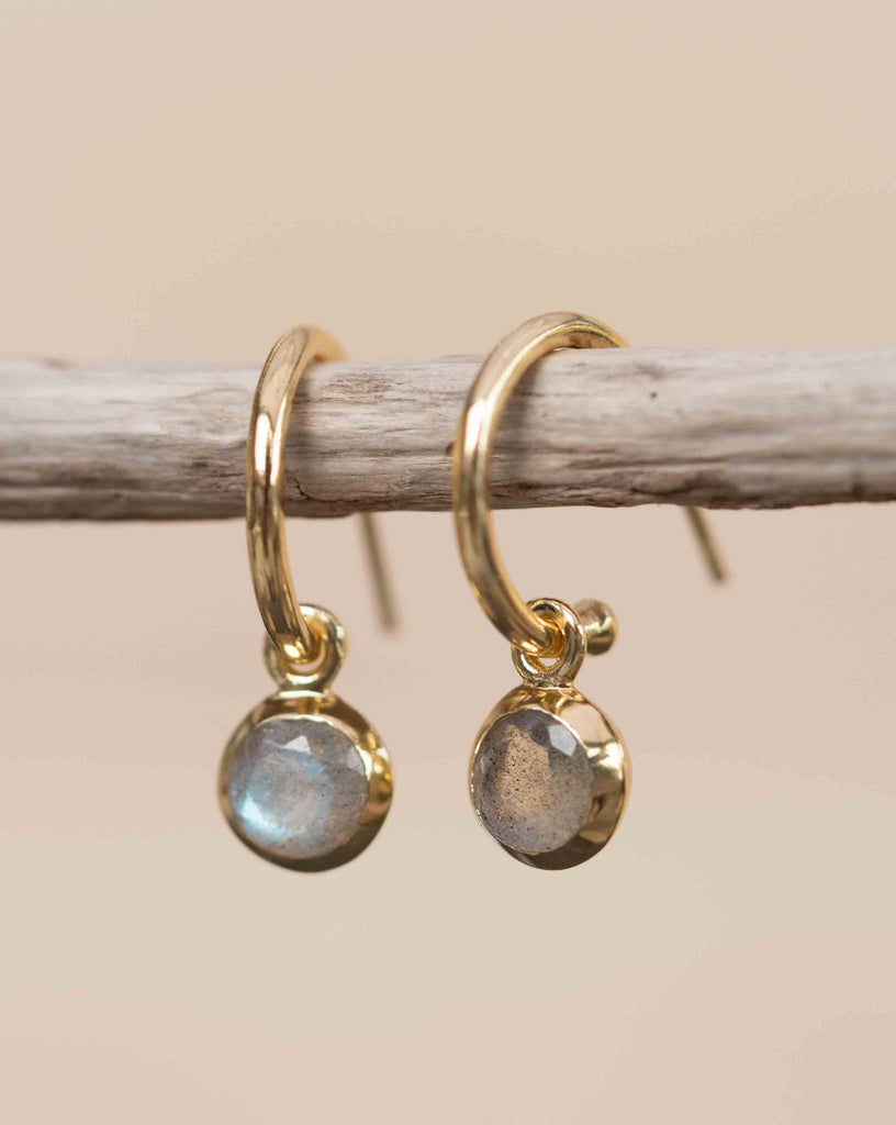 Labradorite Drop Earrings ~ Jewelry ~ 18k Gold Plated ~ stud ~ post ~ Minimalist Everyday ~ Gift for Her ~ Boho ~ Hippie ~ ME203