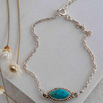 Turquoise, Labradorite, Larimar, Moonstone and Aqua Chalcedony Bracelet ~ Sterling Silver 925 ~Handmade ~Hippie ~Bohemian  ~Stackable MB0