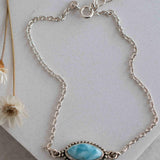 Turquoise, Labradorite, Larimar, Moonstone and Aqua Chalcedony Bracelet ~ Sterling Silver 925 ~Handmade ~Hippie ~Bohemian  ~Stackable MB0