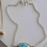 Turquoise, Labradorite, Larimar, Moonstone and Aqua Chalcedony Bracelet ~ Sterling Silver 925 ~Handmade ~Hippie ~Bohemian  ~Stackable MB0