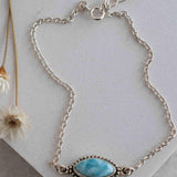 Turquoise, Labradorite, Larimar, Moonstone and Aqua Chalcedony Bracelet ~ Sterling Silver 925 ~Handmade ~Hippie ~Bohemian  ~Stackable MB0