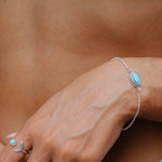Turquoise, Labradorite, Larimar, Moonstone and Aqua Chalcedony Bracelet ~ Sterling Silver 925 ~Handmade ~Hippie ~Bohemian  ~Stackable MB0