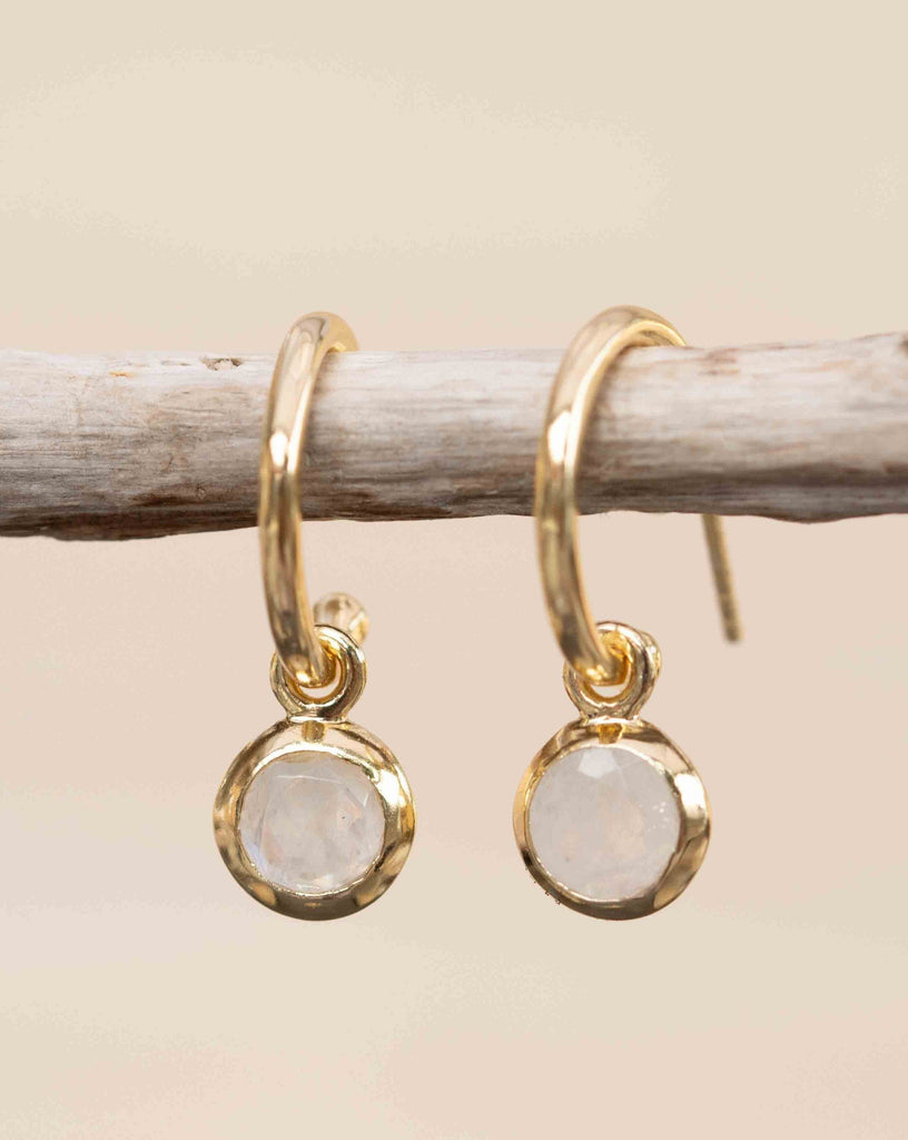 Moonstone Earrings ~ Stud ~ Jewelry ~ 18k Gold Plated ~ Natural ~ Minimalist Everyday ~ Gift for Her ~ Boho ~ Hippie ~ ME201