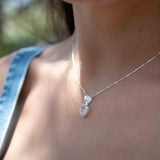 Labradorite, Aqua Chalcedony, Rose Quartz, Moonstone ~ Tear Drop ~ Sterling Silver ~ Charm ~ Layered ~ minimalist ~ delicate MP009