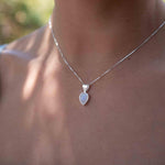 Labradorite, Aqua Chalcedony, Rose Quartz, Moonstone ~ Tear Drop ~ Sterling Silver ~ Charm ~ Layered ~ minimalist ~ delicate MP009