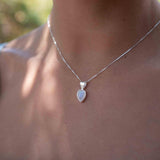 Labradorite, Aqua Chalcedony, Rose Quartz, Moonstone ~ Tear Drop ~ Sterling Silver ~ Charm ~ Layered ~ minimalist ~ delicate MP009