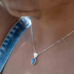 Labradorite, Aqua Chalcedony, Rose Quartz, Moonstone ~ Tear Drop ~ Sterling Silver ~ Charm ~ Layered ~ minimalist ~ delicate MP009