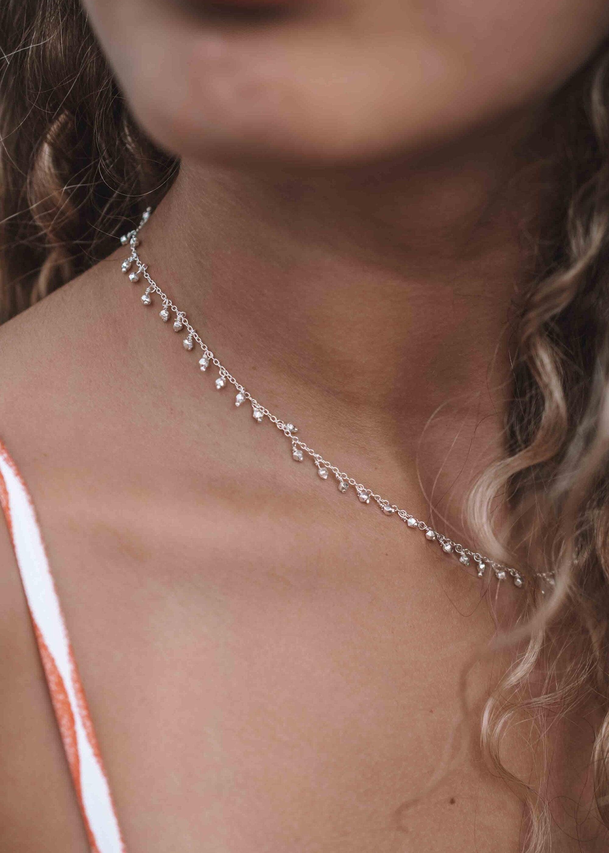 Sterling Silver 925 or Gold Vermeil Choker ~ Jewelry ~ Gift For Her ~ Minimalist~ Handmade~ Thin Chain~ Delicate ~Layered~MN111