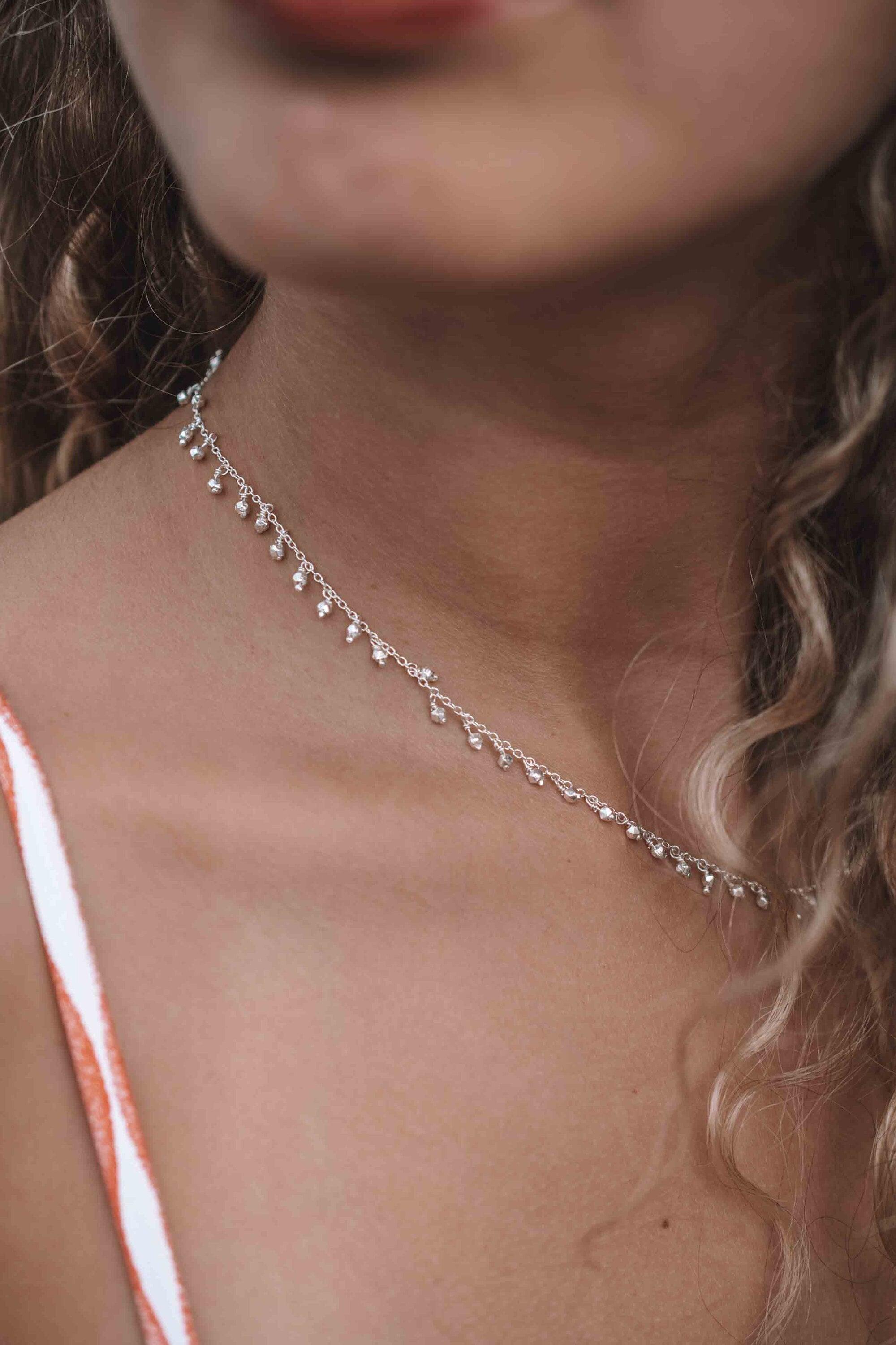 Sterling Silver 925 or Gold Vermeil Choker ~ Jewelry ~ Gift For Her ~ Minimalist~ Handmade~ Thin Chain~ Delicate ~Layered~MN111