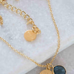Iolite hydro, Aqua Chalcedony or Labradorite & CZ Necklace ~ Gold Plated 18k ~ Jewelry Minimalist~ Handmade~ Thin Chain~ Delicate~ MN125