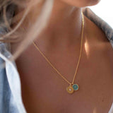 Iolite hydro, Aqua Chalcedony or Labradorite & CZ Necklace ~ Gold Plated 18k ~ Jewelry Minimalist~ Handmade~ Thin Chain~ Delicate~ MN125