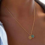 Iolite hydro, Aqua Chalcedony or Labradorite & CZ Necklace ~ Gold Plated 18k ~ Jewelry Minimalist~ Handmade~ Thin Chain~ Delicate~ MN125