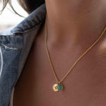 Iolite hydro, Aqua Chalcedony or Labradorite & CZ Necklace ~ Gold Plated 18k ~ Jewelry Minimalist~ Handmade~ Thin Chain~ Delicate~ MN125