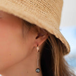 Tahitian Pearl Earrings ~ 14k Gold Filled, Rose Gold Filled or Sterling Silver 925 ~ Hoop ~ Jewelry ~ Natural ~ Organic ~ Everyday ~ ME220