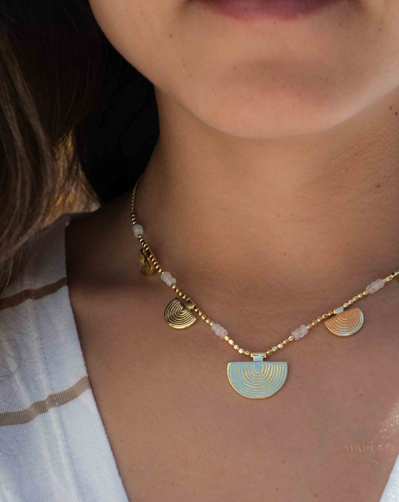 Moonstone Necklace ~ Gold Plated 18k ~Jewelry ~ Gift For Her ~ Minimalist~ Handmade~ Thin Chain~ Delicate ~Layered ~ MN138