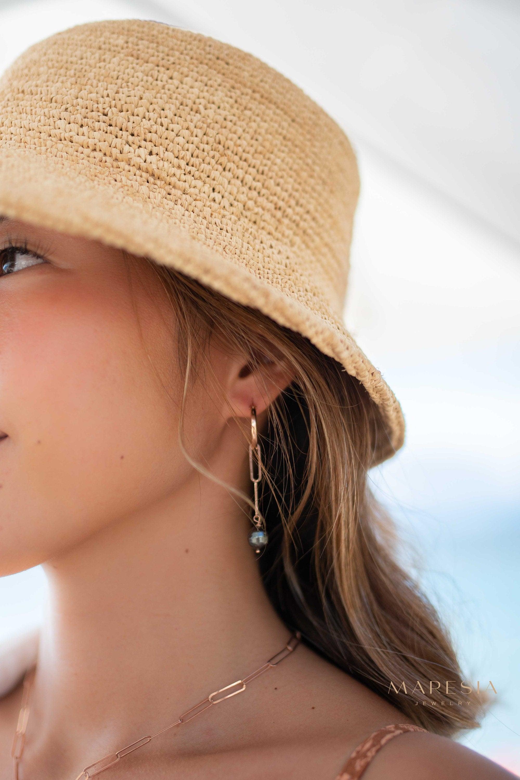 Tahitian Pearl Earrings ~ 14k Gold Filled, Rose Gold Filled or Sterling Silver 925 ~ Hoop ~ Jewelry ~ Natural ~ Organic ~ Everyday ~ ME220