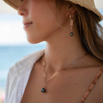 Tahitian Pearl Earrings ~ 14k Gold Filled, Rose Gold Filled or Sterling Silver 925 ~ Hoop ~ Jewelry ~ Natural ~ Organic ~ Everyday ~ ME220