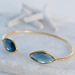 Iolite hydro Adjustable Bracelet ~ Gold Plated 18k or Silver Plated ~ Handmade ~Statement~Bohemian ~Jewelry ~Gift For Her~MB037A