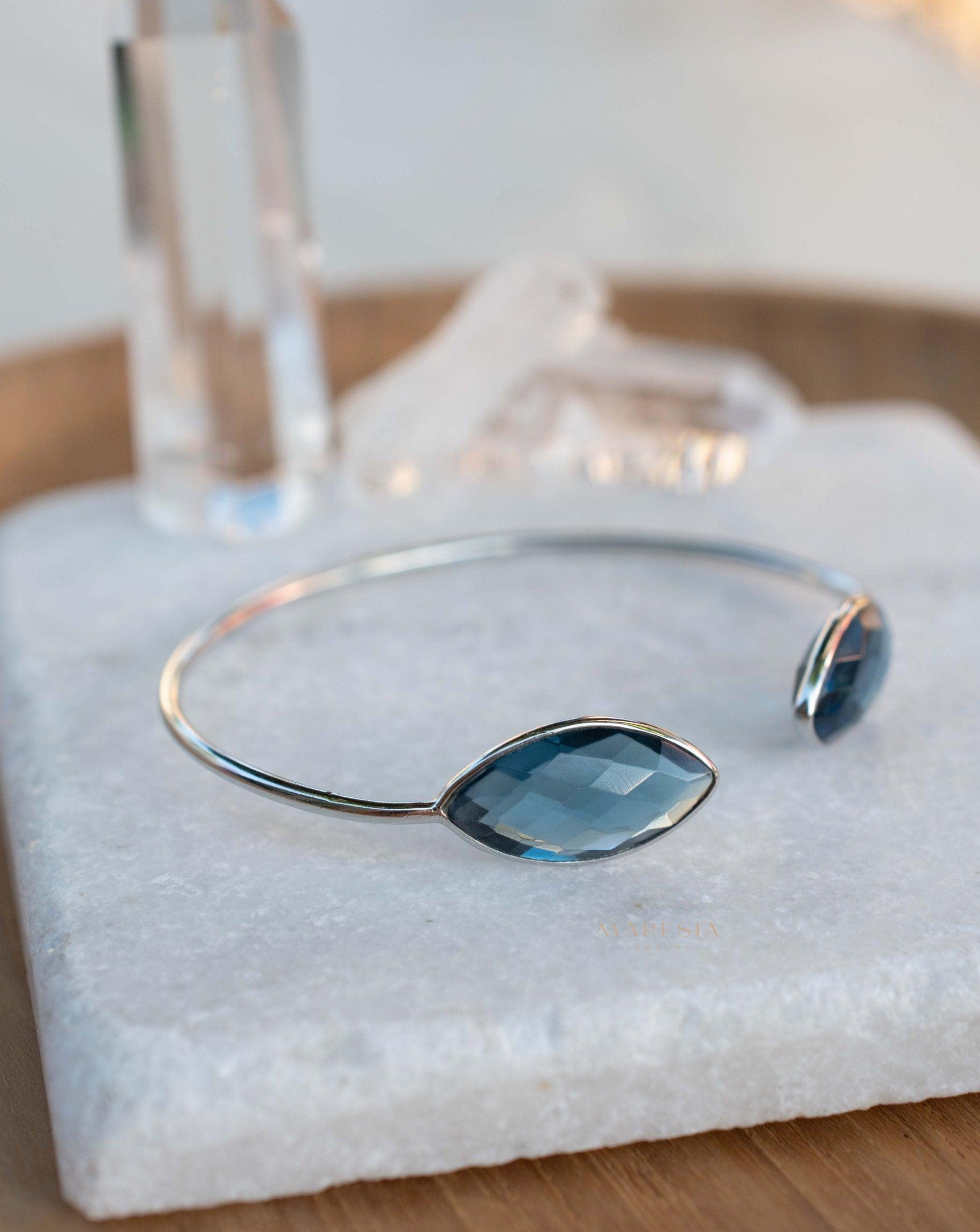 Iolite hydro Adjustable Bracelet ~ Gold Plated 18k or Silver Plated ~ Handmade ~Statement~Bohemian ~Jewelry ~Gift For Her~MB037A