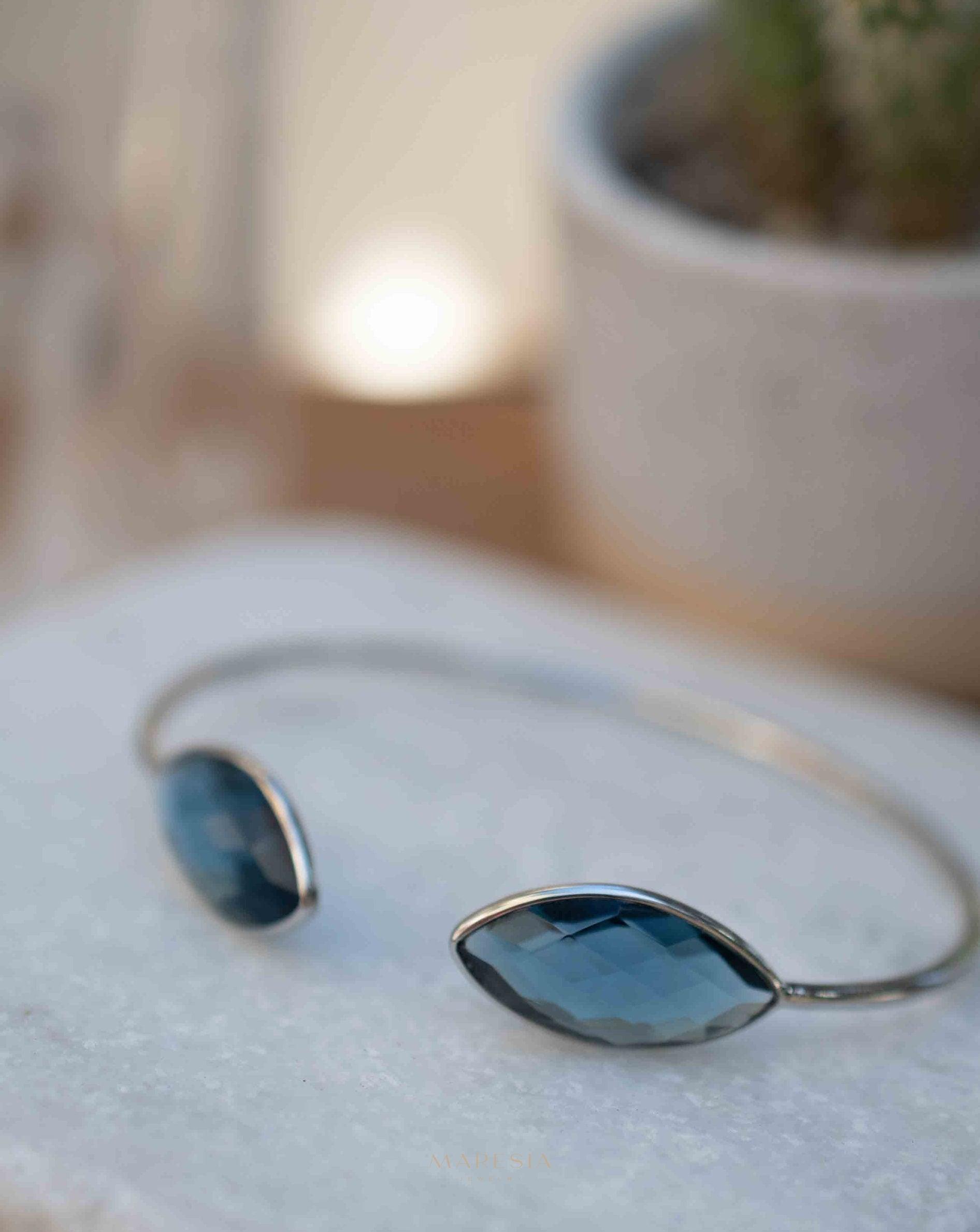 Iolite hydro Adjustable Bracelet ~ Gold Plated 18k or Silver Plated ~ Handmade ~Statement~Bohemian ~Jewelry ~Gift For Her~MB037A