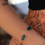 Iolite hydro Adjustable Bracelet ~ Gold Plated 18k or Silver Plated ~ Handmade ~Statement~Bohemian ~Jewelry ~Gift For Her~MB037A