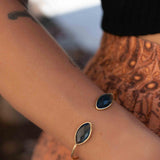 Iolite hydro Adjustable Bracelet ~ Gold Plated 18k or Silver Plated ~ Handmade ~Statement~Bohemian ~Jewelry ~Gift For Her~MB037A