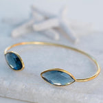 Iolite hydro Adjustable Bracelet ~ Gold Plated 18k or Silver Plated ~ Handmade ~Statement~Bohemian ~Jewelry ~Gift For Her ~ MB037B