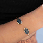 Iolite hydro Adjustable Bracelet ~ Gold Plated 18k or Silver Plated ~ Handmade ~Statement~Bohemian ~Jewelry ~Gift For Her ~ MB037B
