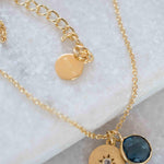 Iolite hydro, Aqua Chalcedony or Labradorite & CZ Necklace ~ Gold Plated 18k ~ Jewelry Minimalist~ Handmade~ Thin Chain~ Delicate~ MN125