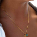 Iolite hydro, Aqua Chalcedony or Labradorite & CZ Necklace ~ Gold Plated 18k ~ Jewelry Minimalist~ Handmade~ Thin Chain~ Delicate~ MN125