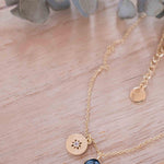 Iolite hydro, Aqua Chalcedony or Labradorite & CZ Necklace ~ Gold Plated 18k ~ Jewelry Minimalist~ Handmade~ Thin Chain~ Delicate~ MN125