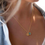Iolite hydro, Aqua Chalcedony or Labradorite & CZ Necklace ~ Gold Plated 18k ~ Jewelry Minimalist~ Handmade~ Thin Chain~ Delicate~ MN125