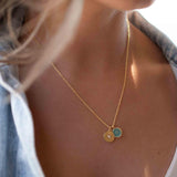 Iolite hydro, Aqua Chalcedony or Labradorite & CZ Necklace ~ Gold Plated 18k ~ Jewelry Minimalist~ Handmade~ Thin Chain~ Delicate~ MN126