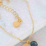Iolite hydro, Aqua Chalcedony or Labradorite & CZ Necklace ~ Gold Plated 18k ~ Jewelry Minimalist~ Handmade~ Thin Chain~ Delicate~ MN126