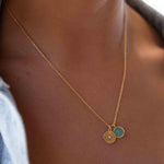 Iolite hydro, Aqua Chalcedony or Labradorite & CZ Necklace ~ Gold Plated 18k ~ Jewelry Minimalist~ Handmade~ Thin Chain~ Delicate~ MN126