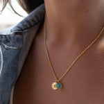 Iolite hydro, Aqua Chalcedony or Labradorite & CZ Necklace ~ Gold Plated 18k ~ Jewelry Minimalist~ Handmade~ Thin Chain~ Delicate~ MN126