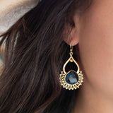 Iolite hydro Earrings ~ Dangle ~ Jewelry ~ 18k Gold Plated ~ Natural ~ Large Earrings ~ Gift for Her ~ Boho ~ Hippie ~ ME184