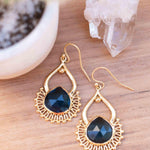 Iolite hydro Earrings ~ Dangle ~ Jewelry ~ 18k Gold Plated ~ Natural ~ Large Earrings ~ Gift for Her ~ Boho ~ Hippie ~ ME184