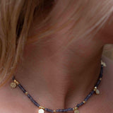 Iolite hydro Necklace ~ Gold Plated 18k ~Choker ~ Jewelry ~ Gift For Her ~ Minimalist~ Handmade~ Thin Chain~ Delicate ~Layered ~ MN103