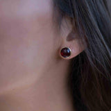 Garnet hydro Earrings ~ Stud ~ Jewelry ~ 18k Gold Plated ~ Natural ~ Minimalist Everyday ~ Gift for Her ~ Boho ~ Hippie ~ ME0